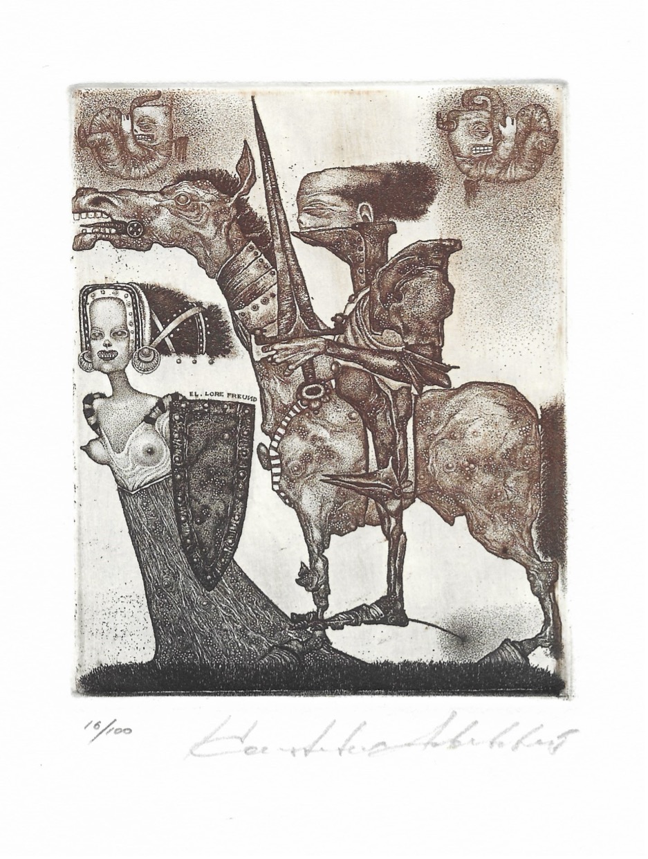 Ets/ aquatint van Konstantin Antioukhin (UKR) uit 1999